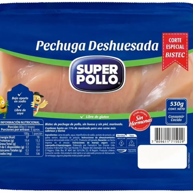 bistec de pechuga desh pollo 530 gr
